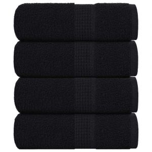 Vidaxl Serviettes D'invit&eacute; 4 Pcs Noir 30x50 Cm 360 G/M&sup2; 100% Coton - Neuf