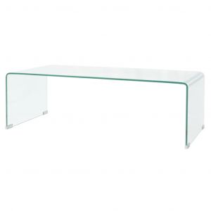 Image de VidaXL Table basse 100 x 48 x 33 cm Verre tremp&eacute; Transparent