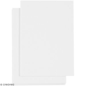 Creotime Feuille mousse adhésive double face blanc - 10,5 x 14,8 cm - 5 Pcs