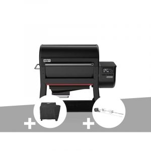 Weber Barbecue &agrave; pellets Searwood XL 600 + Housse + R&ocirc;tissoire