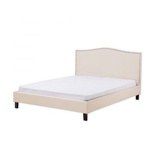 Beliani Lit en tissu double 160x200 cm beige MONTPELLIER