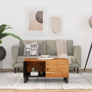 VidaXL Table basse 80x50x40 cm Bois d'acacia solide et d'ingénierie