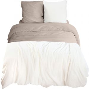 Image de Linnea Parure de lit bi-matière microfibre et sherpa collection sherpa 240x220 cm