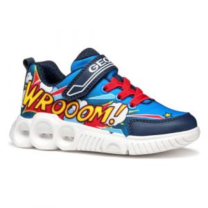 Geox J WROOM Boy D Basket, Royal/Red, 27 EU