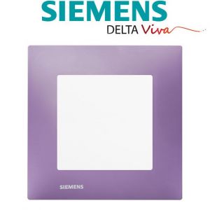 Image de Siemens Poussoir Blanc Delta Viva + Plaque Violet