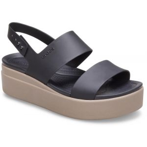 Crocs Brooklyn Low Wedge Chaussures Femme, black/mushroom EU 38-39 Sandales Loisir
