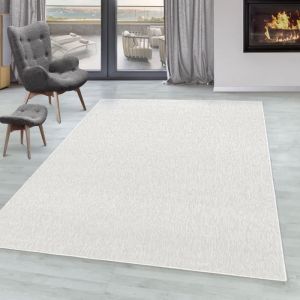 Poil Tapis &agrave; poil ras les pi&egrave;ces de vie et chambres hauteur marbr&eacute; brillant 4mm Cr&egrave;me 80x150 cm