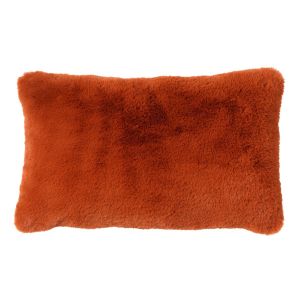 Dutch Decor Housse de coussin orange fausse fourrure-30x50 cm uni