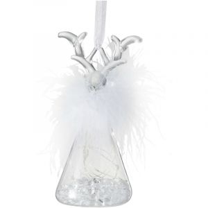 Jolipa Boule de Noël en verre transparent 6.5x6.5x14 cm - Transparant