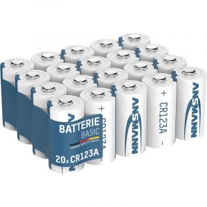 Ansmann 20x CR123A Piles au lithium 3V / Piles de haute qualité pour le domaine du courant fort