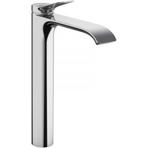 Hansgrohe Vivenis Mitigeur de lavabo surélevé 250 sans tirette ni vidage, bec cascade, chrome (75042000)