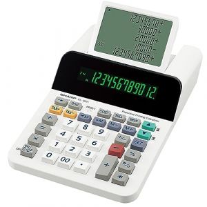 Sharp Calculatrice de Bureau EL-1501 - Affichage sans Papier et Encre - LCD 12 Chiffres - 5 Lignes