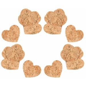 Ruedelafete Sachet de 24 petits Coeurs en Liège à disperser 3,5cm