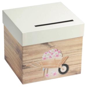 Ruedelafete Urne carton BROUETTE champêtre