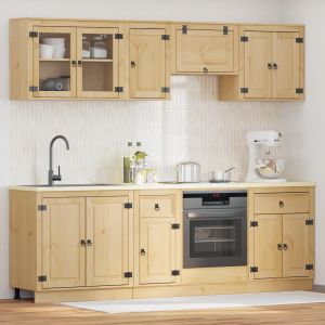 VidaXL Armoire avec tiroir avec &eacute;tag&egrave;re 8 pcs Miel Bois de pin massif