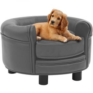 Image de VidaXL Canapé pour chien Gris 48x48x32 cm Peluche et similicuir