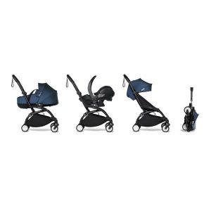 Image de Babyzen Poussette tout-en-1 yoyo2 cadre noir siège auto nacelle et 6+ blue marine