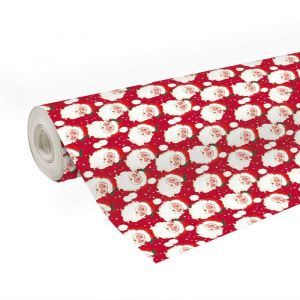 Image de Clairefontaine 211957C - Une Bobine De Papier Cadeau - Papier Alliance 60g - Format : 50x0,70m - Motif : Père Noël - Emballage Cadeau, Idéal Pour Les Emballages Professionnels