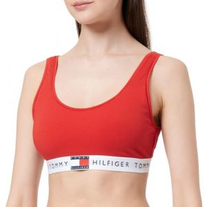 Tommy Hilfiger Brassi&egrave;re Femme Unlined avec Basque Embl&eacute;matique, Rouge (Primary Red), S