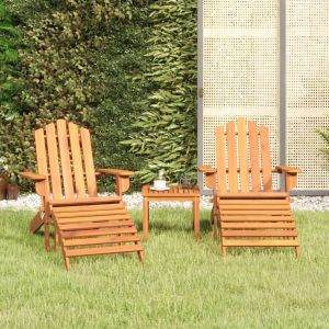 VidaXL Ensemble de salon de jardin Adirondack 3 pcs bois acacia solide Marron