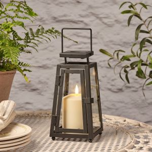 Lights4Fun Petite Lanterne Solaire Porto avec Bougie TruGlow et Télécommande