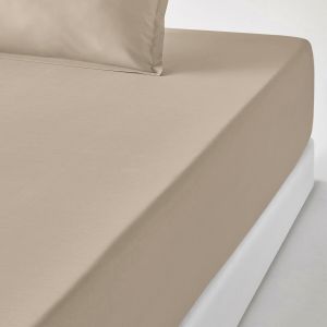 Drap housse percale de coton bonnet 35 cm Lin Taille 90x200 cm