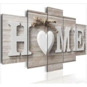 HTBE Tableau décoration murale Peinture à l'huile 5PCS salon chambre maison couloir avec lettre HOME Imprimées sans cadre art décor