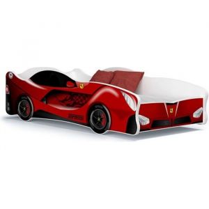 Scuderia Ferrari Lit Enfant Voiture 80x160 Thème Livré avec sommiers et matelas en mousse de 7cm
