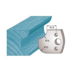 Diamwood Platinum Jeu de 2 fers profilés Ht. 40 x 4 mm congé et quart de rond M177 pour porte-outils de toupie