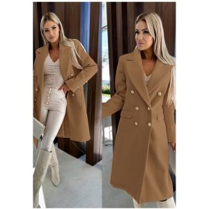 Kebello Manteau Manteau Croisé A Boutons Dorés Marron F