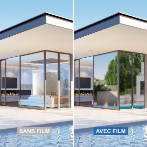 Film anti chaleur repositionnable pour double vitrage - alu foncé