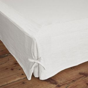Cache sommier lin français unie 140x190 cm