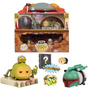 Disney | Set Figurines Palace de Jabba Tsum Tsum Star Wars | Luke,C3PO, Bobba Fett et Autres | 7 cm | Jouets Empilables | Figurines de Collections | Boite Décors | Imagination | Cadeau Enfant 6 Ans+