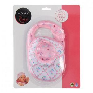 Image de Johntoy Bavoirs Baby Rose rose 2 pièces