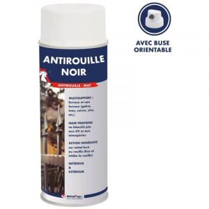 Antirouille Noir - Metaltop - Noir signalisation - RAL 9017 - Bombe 400mL