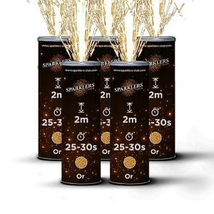 Lot de 5 Jets de Scène 2 Mètres / 30 Secondes couleur Or - Jet de scène dIntérieur à Étincelles FroiOr