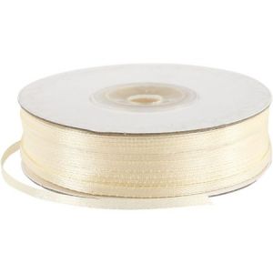 Creotime Ruban satin 3 mm - Blanc cassé - 100 m