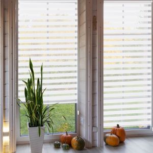 Sekey Store Double Klemmfix sans perçage pour fenêtre - Store Double - 110 cm de Large - Store Double - Protection solaire - 110 x 150 cm - Blanc