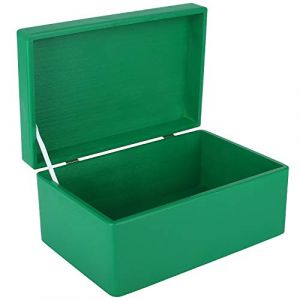 Image de Creative Deco Boite Rangement en Bois Vert 30 x 20 x 14 cm Boîte en Bois Coffre BRUT