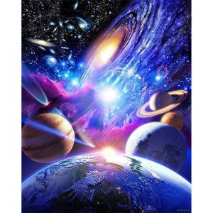 Figured'Art Peinture par Numéro Adulte Système Planétaire - Activité Manuelle Kit de Loisir Créatif DIY Numéro d'Art Complet - 40x50cm sans châssis en bois