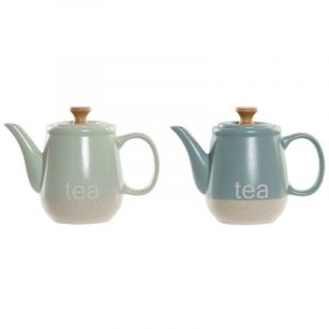 Théière Dkd Home Decor 8424001793235 Bleu Vert Grès 1 l 22,5 x 12 x 16,5 cm (2 Unités)