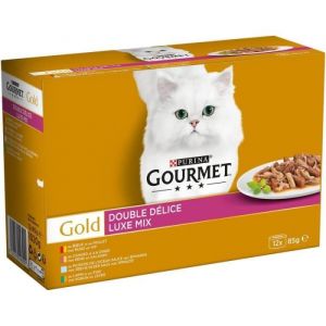 Gourmet Pâtée pour Chats - Gold Double Délice - Lot de 3 - 1020G - Nourriture humide