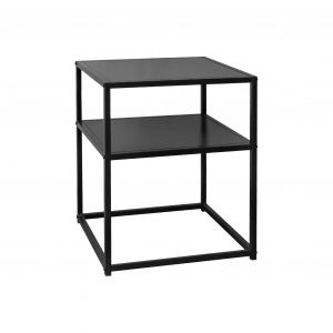 Sweeek - Table de chevet en métal noir. 1 étagère. industrielle l 43 x l 40 x h 52cm - Noir