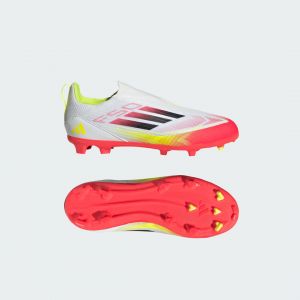 Adidas F50 League Laceless Fg/ag Pure Victory - Blanc/noir/jaune Enfant, pointure 35½ - ['Blanc'] - Taille 35½
