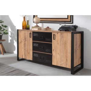Concept-Usine Buffet industriel avec portes et tiroirs HOLEN