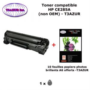 T3Azur Toner HP 85A, CE285A pour HP LaserJet M1132 M1212nf P1102 P1109+ 10f papiers photos A6 T3AZUR