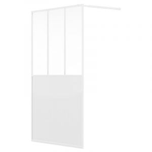Paroi de douche &agrave; l'italienne style atelier - Blanc mat - 120 x 200 cm - urbanik
