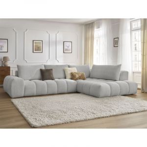 Bobochic Canapé d'angle fixe Canapé d'angle fixe everest tissu chiné Angle droit Gris clair - Gris clair