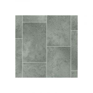 Décoweb Sol Vinyle Style - Imitation Carrelage gris - Rouleau de 2m x 7m