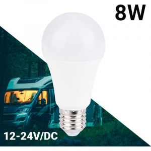 Barcelona led Ampoule 12-24 VDC 8W E27 A60 pour caravanes, camping-cars et bateaux | Blanc Chaud